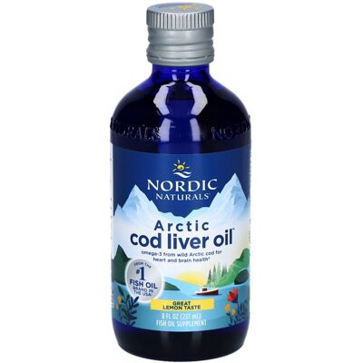 Olio di Fegato di Merluzzo dell'Artico di Nordic Naturals - Limone - 8 fl oz - Olio di fegato di merluzzo Olio di Fegato di Merluzzo dell'Artico di Nordic Naturals - Limone - 8 fl oz - Olio di fegato di merluzzo
