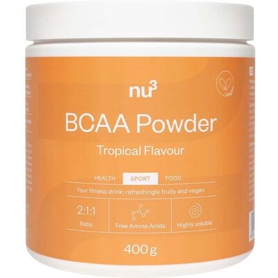 nu3 BCAA in polvere Tropical 400 g Polvere nu3 BCAA in polvere Tropical 400 g Polvere