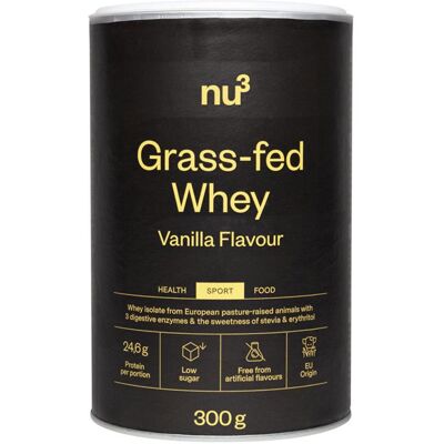 nu3 Grass-Fed Whey - Vaniglia - Proteine del latte irlandese di alta qualità - 300 g nu3 Grass-Fed Whey - Vaniglia - Proteine del latte irlandese di alta qualità - 300 g