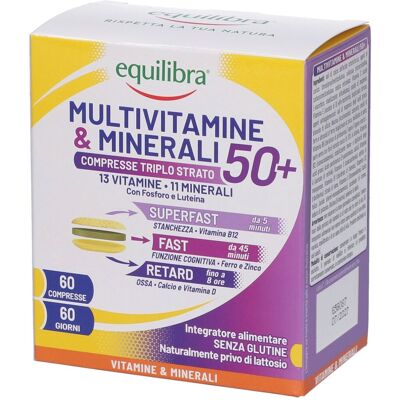 Equilibra Multivitamine & Minerali 50+ Comrpesse Triplo Strato Bipack 84 g Compresse Equilibra Multivitamine & Minerali 50+ Comrpesse Triplo Strato Bipack 84 g Compresse