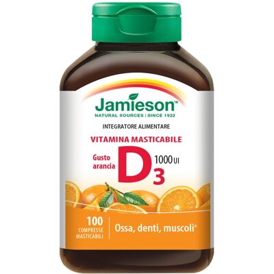 Jamieson Vitamina D3 Masticabile Arancia - Integratore Vitaminico Jamieson Vitamina D3 Masticabile Arancia - Integratore Vitaminico
