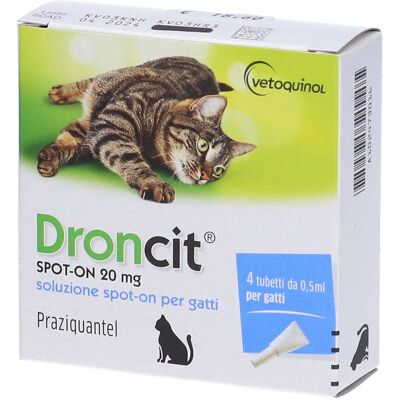Droncit Spot-On 20 Mg Soluzione Per Gatti 4x0,5 ml Pipette monodose Droncit Spot-On 20 Mg Soluzione Per Gatti 4x0,5 ml Pipette monodose