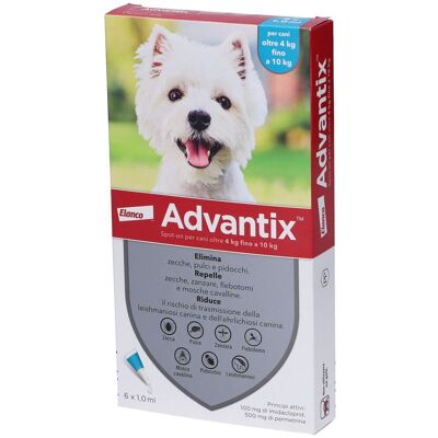 Advantix Spot ON Advantix Spot-On Per Cani Oltre 4 Kg Fino A 10 6x1 ml Soluzione Advantix Spot ON Advantix Spot-On Per Cani Oltre 4 Kg Fino A 10 6x1 ml Soluzione