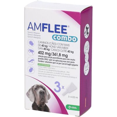Amflee Combo 402 Mg/ 361,8 Mg Spot-On per Cani >40kg - Trattamento pulci, zecche e pidocchi Amflee Combo 402 Mg/ 361,8 Mg Spot-On per Cani >40kg - Trattamento pulci, zecche e pidocchi
