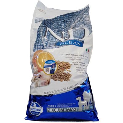 russomangimi | Farmina Farmina® N&D Cod, Spelt, Oats & Orange Adult Medium Maxi 12000 g Pellets russomangimi | Farmina Farmina® N&D Cod, Spelt, Oats & Orange Adult Medium Maxi 12000 g Pellets