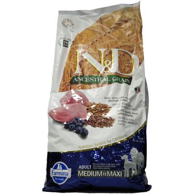 russomangimi | Farmina Farmina® N&D Ancestral Grain Canine Lamb & Blueberry Adult Medium Maxi 12000 g Pellets russomangimi | Farmina Farmina® N&D Ancestral Grain Canine Lamb & Blueberry Adult Medium Maxi 12000 g Pellets