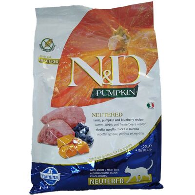 Russo Mangimi Farmina N&D Pumpkin Cat Agnello E Mirtillo Ad Neutered 5000 g Mangime Russo Mangimi Farmina N&D Pumpkin Cat Agnello E Mirtillo Ad Neutered 5000 g Mangime