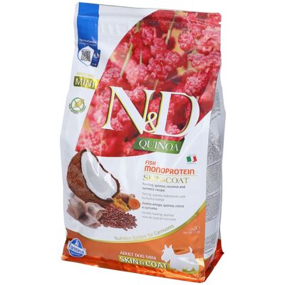 Farmina N&D Quinoa Dog Skin&Coat con Aringa Cocco e Curcuma per Cani Adult Mini 2500 g Mangime Farmina N&D Quinoa Dog Skin&Coat con Aringa Cocco e Curcuma per Cani Adult Mini 2500 g Mangime