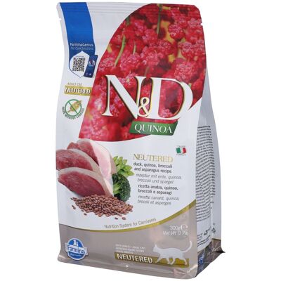 russomangimi Farmina N&D Quinoa Cat Duck Brocolli & Asparagus Neutered Adult 300 g Mangime russomangimi Farmina N&D Quinoa Cat Duck Brocolli & Asparagus Neutered Adult 300 g Mangime