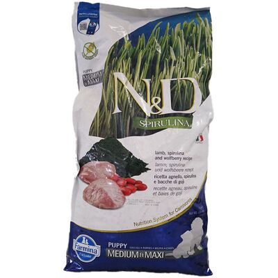 Farmina N&D Spirulina Lamb Puppy Medium Maxi 7000 g Mangime Farmina N&D Spirulina Lamb Puppy Medium Maxi 7000 g Mangime