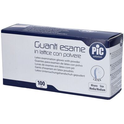 PIC Solution Guanti Esame in Lattice con Polvere Misura M 100 pz PIC Solution Guanti Esame in Lattice con Polvere Misura M 100 pz
