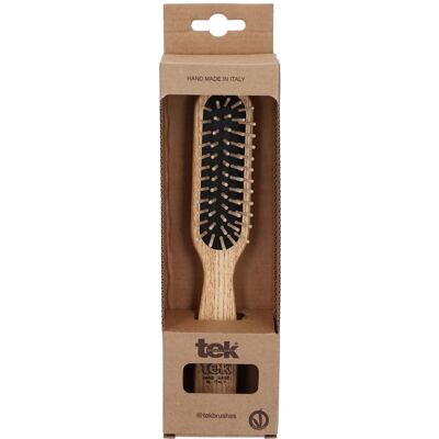 Tek Spazzola per Capelli Rettangolare Piccola con Denti Corti in Legno di Carpine 1 pz Tek Spazzola per Capelli Rettangolare Piccola con Denti Corti in Legno di Carpine 1 pz
