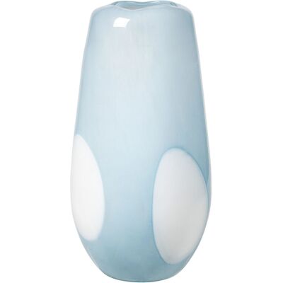 Vaso Ada Dot Blu di Broste Copenhagen in vetro soffiato a mano - Vaso Vaso Ada Dot Blu di Broste Copenhagen in vetro soffiato a mano - Vaso