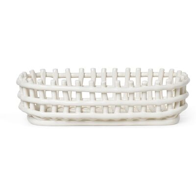 Ferm Living Cesto in ceramica - Oval Offwhite - Decorazione cucina Ferm Living Cesto in ceramica - Oval Offwhite - Decorazione cucina