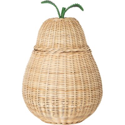 Ferm Living - Cestino di stoccaggio a forma di pera H 59 cm, naturale / verde Ferm Living - Cestino di stoccaggio a forma di pera H 59 cm, naturale / verde