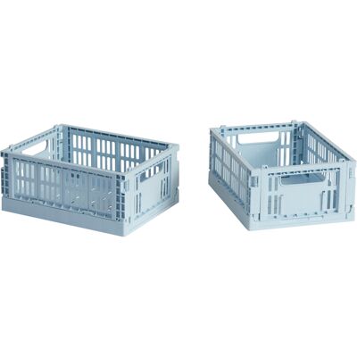Hay - Set di 2 cestini Colour Crate - Blu - Polipropilene riciclato - Designer Studio Hay - Set di 2 cestini Colour Crate - Blu - Polipropilene riciclato - Designer Studio