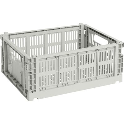 Hay - Cestino Colour Crate - Grigio - Polipropilene riciclato - Designer Studio Hay - Cestino Colour Crate - Grigio - Polipropilene riciclato - Designer Studio
