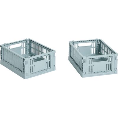 Hay - Set di 2 cestini Colour Crate - Blu - Polipropilene riciclato - Designer Studio Hay - Set di 2 cestini Colour Crate - Blu - Polipropilene riciclato - Designer Studio