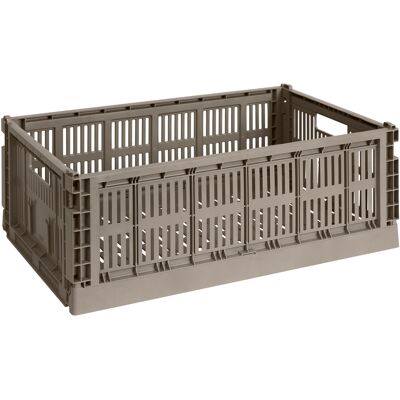 Hay - Cestino Colour Crate - Grigio - Polipropilene riciclato - Designer Studio Hay - Cestino Colour Crate - Grigio - Polipropilene riciclato - Designer Studio