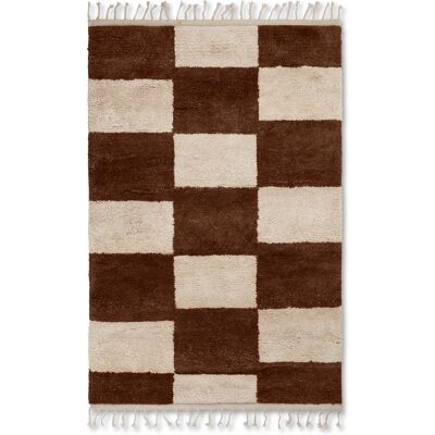Tappeto Mara annodato L Dark Brick/Off-White - ferm LIVING Tappeto Mara annodato L Dark Brick/Off-White - ferm LIVING
