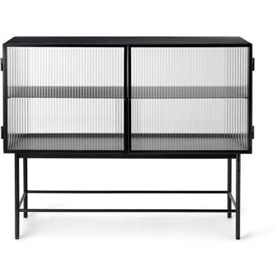 Ferm Living - Buffet Haze - Nero - Vetro scanalato - Designer Trine Andersen Ferm Living - Buffet Haze - Nero - Vetro scanalato - Designer Trine Andersen