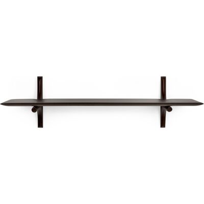 Mensola a Parete in Mogano Scuro Ethnicraft - Design Curvo Organico - Decorazione Senza Tempo Mensola a Parete in Mogano Scuro Ethnicraft - Design Curvo Organico - Decorazione Senza Tempo