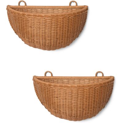 Ferm Living - Set di 2 - Rattan L 45 x H 29 cm Braided - Legno naturale - Rattan intrecciato Ferm Living - Set di 2 - Rattan L 45 x H 29 cm Braided - Legno naturale - Rattan intrecciato