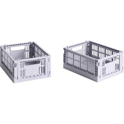 Hay - Set di 2 cestini Colour Crate - Viola - Polipropilene riciclato - Designer Studio Hay - Set di 2 cestini Colour Crate - Viola - Polipropilene riciclato - Designer Studio