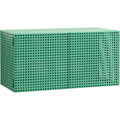 Hay - Portaoggetti da parete Perforated Cabinet - Verde - Acciaio termolaccato - Designer Muller Van Severen Hay - Portaoggetti da parete Perforated Cabinet - Verde - Acciaio termolaccato - Designer Muller Van Severen