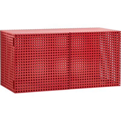 Hay - Portaoggetti da parete Perforated Cabinet - Rosso - Acciaio termolaccato - Designer Muller Van Severen Hay - Portaoggetti da parete Perforated Cabinet - Rosso - Acciaio termolaccato - Designer Muller Van Severen