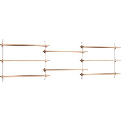 MOEBE - Wall Shelving Sets 65x239 cm - Oak/White - 65x239 cm - Wall Shelving MOEBE - Wall Shelving Sets 65x239 cm - Oak/White - 65x239 cm - Wall Shelving