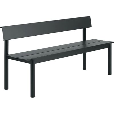 Muuto - Panca con schienale Linear - Nero - Acciaio zincato verniciato a polvere - Designer Thomas Bentzen Muuto - Panca con schienale Linear - Nero - Acciaio zincato verniciato a polvere - Designer Thomas Bentzen