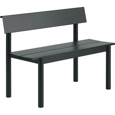Muuto - Panca con schienale Linear - Nero - Acciaio zincato verniciato a polvere - Designer Thomas Bentzen Muuto - Panca con schienale Linear - Nero - Acciaio zincato verniciato a polvere - Designer Thomas Bentzen