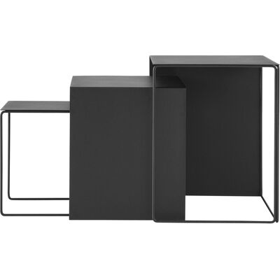Ferm Living - set di 3 tavoli estraibili - Nero - Metallo - Designer Trine Andersen Ferm Living - set di 3 tavoli estraibili - Nero - Metallo - Designer Trine Andersen