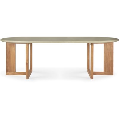 Ethnicraft - Tavolo ovale Trestle - Grigio - Teak riciclato Ethnicraft - Tavolo ovale Trestle - Grigio - Teak riciclato