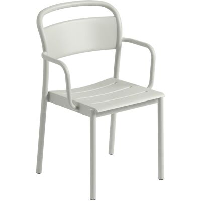 Poltrona in acciaio Muuto Linear impilabile - Esterno, Grigio Poltrona in acciaio Muuto Linear impilabile - Esterno, Grigio