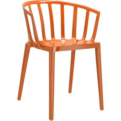 Kartell - Poltrona impilabile Venice - Arancione - Tecnopolimero termoplastico riciclato - Designer Philippe Starck Kartell - Poltrona impilabile Venice - Arancione - Tecnopolimero termoplastico riciclato - Designer Philippe Starck