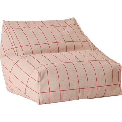 Pouf in cotone biologico Vibes di Nobodinoz - Rosa e Rosso Pouf in cotone biologico Vibes di Nobodinoz - Rosa e Rosso