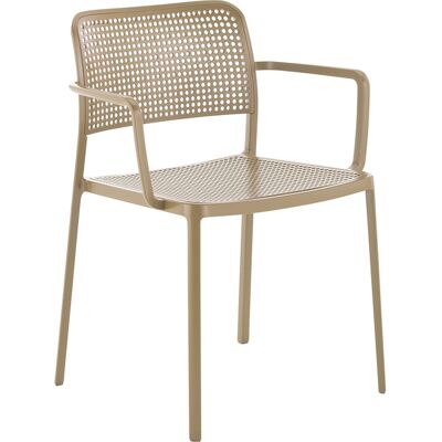 Kartell - Poltrona da pranzo impilabile Audrey - Beige - alluminio verniciato - Designer Piero Lissoni Kartell - Poltrona da pranzo impilabile Audrey - Beige - alluminio verniciato - Designer Piero Lissoni