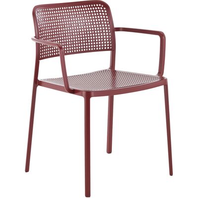 Kartell - Poltrona da pranzo impilabile Audrey - Rosso - alluminio verniciato - Designer Piero Lissoni Kartell - Poltrona da pranzo impilabile Audrey - Rosso - alluminio verniciato - Designer Piero Lissoni