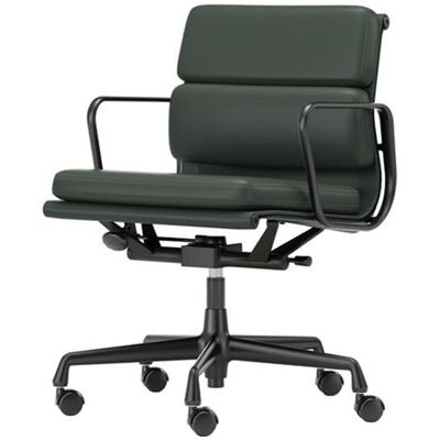 Vitra - Poltrona a rotelle Soft Pad - Verde - Pelle bovina - Designer Charles & Ray Eames Vitra - Poltrona a rotelle Soft Pad - Verde - Pelle bovina - Designer Charles & Ray Eames