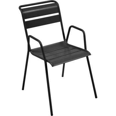 Fermob - Poltroncina con braccioli impilabile Monceau - Nero - Acciaio verniciato - Designer Studio Fermob - Poltroncina con braccioli impilabile Monceau - Nero - Acciaio verniciato - Designer Studio