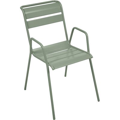 Fermob - Poltroncina con braccioli impilabile Monceau - Verde - Acciaio verniciato - Designer Studio Fermob - Poltroncina con braccioli impilabile Monceau - Verde - Acciaio verniciato - Designer Studio