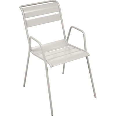 Fermob - Poltroncina con braccioli impilabile Monceau - Grigio - Acciaio verniciato - Designer Studio Fermob - Poltroncina con braccioli impilabile Monceau - Grigio - Acciaio verniciato - Designer Studio