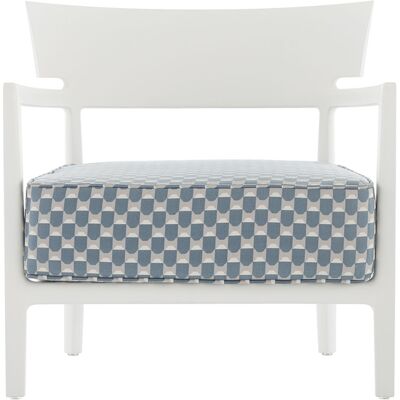 Kartell - Poltrona imbottita Cara - Blu - Tessuto Liberty - Designer Philippe Starck Kartell - Poltrona imbottita Cara - Blu - Tessuto Liberty - Designer Philippe Starck