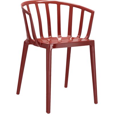 Kartell - Poltrona impilabile Venice - Rosso - Tecnopolimero termoplastico riciclato - Designer Philippe Starck Kartell - Poltrona impilabile Venice - Rosso - Tecnopolimero termoplastico riciclato - Designer Philippe Starck