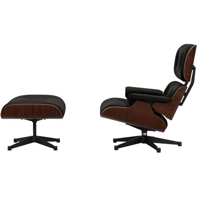 Vitra - Set poltrona e poggiapiedi Lounge Chair - Marrone - Multistrato curvato - Designer Charles & Ray Eames Vitra - Set poltrona e poggiapiedi Lounge Chair - Marrone - Multistrato curvato - Designer Charles & Ray Eames