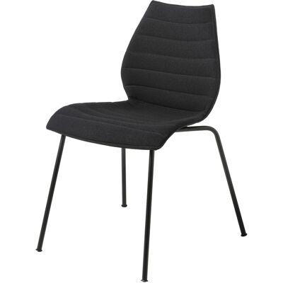 Kartell - Sedia impilabile Maui - Nero - Tessuto Trevira - Designer Vico Magistretti Kartell - Sedia impilabile Maui - Nero - Tessuto Trevira - Designer Vico Magistretti