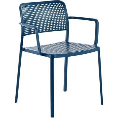 Kartell - Poltrona da pranzo impilabile Audrey - Blu - alluminio verniciato - Designer Piero Lissoni Kartell - Poltrona da pranzo impilabile Audrey - Blu - alluminio verniciato - Designer Piero Lissoni