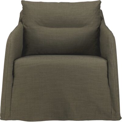 Ethnicraft - Poltrona imbottita Weave - Verde - Misto lino - Designer Paul Delaisse Ethnicraft - Poltrona imbottita Weave - Verde - Misto lino - Designer Paul Delaisse